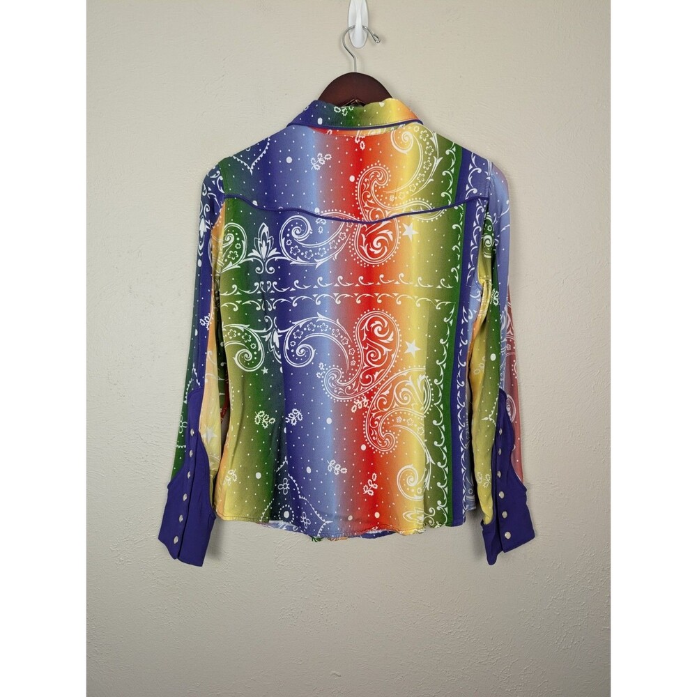 Wrangler X Lainey Wilson Rainbow Bandana Western Snap Shirt - Picture 10 of 14